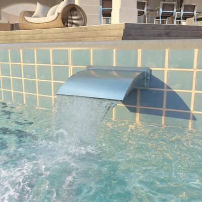 vidaXL Bazénová fontána, nehrdzavejúca oceľ 30x9x26 cm, strieborná