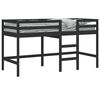 vidaXL Detská vyvýšená posteľ rebrík čierna 90x200 cm masívna borovica
