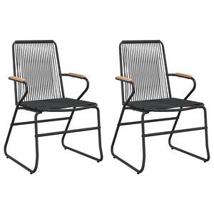 vidaXL Z&aacute;hradn&eacute; stoličky 2 ks čierne 58x59x85,5 cm PVC ratan