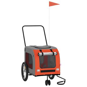 vidaXL Cyklovoz&iacute;k pre zvierat&aacute;, oranžovo siv&yacute;, oxfordsk&aacute; l&aacute;tka, železo