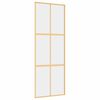 vidaXL Posuvn&eacute; dvere zlat&eacute; 76x205 cm č&iacute;re ESG sklo a hlin&iacute;k