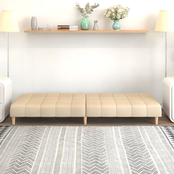 vidaXL 2-miestna rozkladacia pohovka kr&eacute;mov&aacute; l&aacute;tkov&aacute;