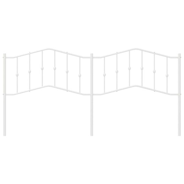 vidaXL Kovové čelo postele biele 193 cm