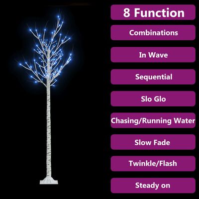 vidaXL Vianočný stromček/vŕba 180 LED 1,8 m, modrá, dovnútra/von