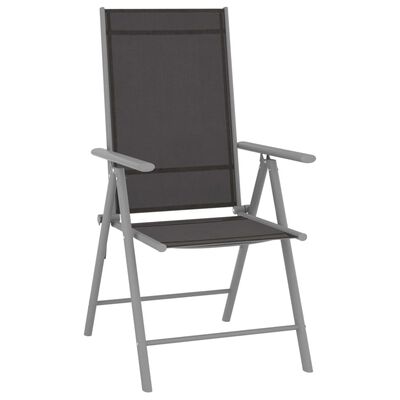 vidaXL Skladacie záhradné stoličky 2 ks textilénové čierne