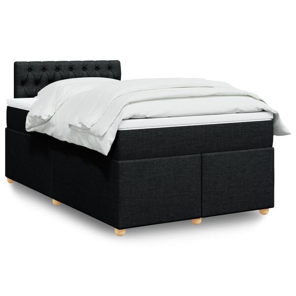 vidaXL Boxspring posteľ s matracom čierna 120x190 cm l&aacute;tka