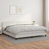 vidaXL Boxspring posteľ s matracom biela 200x200 cm umelá koža