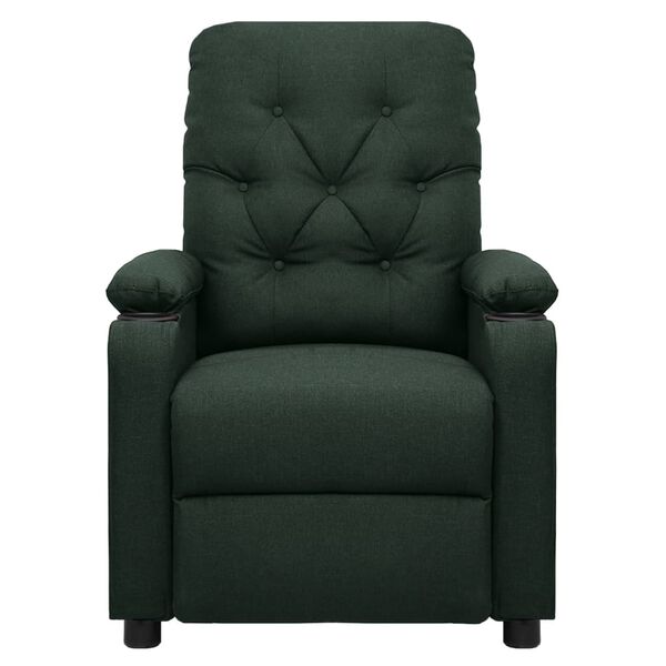 vidaXL Elektrick&eacute; mas&aacute;žne kreslo tmavozelen&eacute; l&aacute;tkov&eacute;