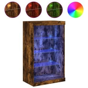 vidaXL Komoda s LED svetlami dymov&yacute; dub 60,5x37x100 cm