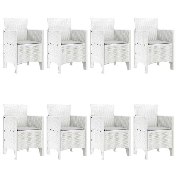 vidaXL Z&aacute;hradn&yacute; jed&aacute;lensk&yacute; set 9 pcs Biela Polt ratan