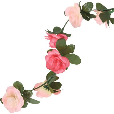 vidaXL Umelé kvetinové girlandy 6 ks ružovočervené 240 cm