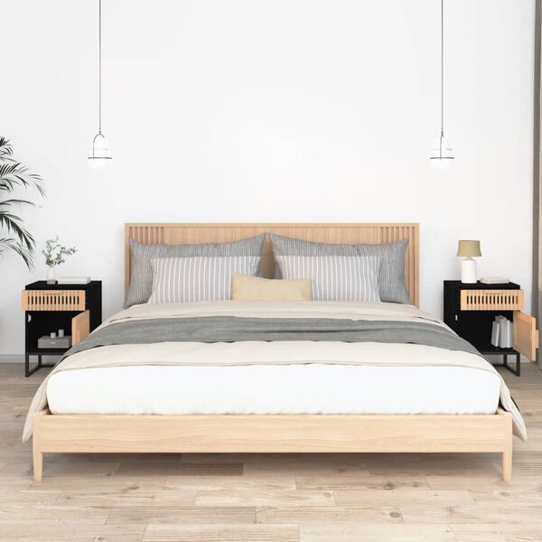 vidaXL Nočné stolíky 2ks čierne 40x30x55,5cm kompozitné drevo a železo