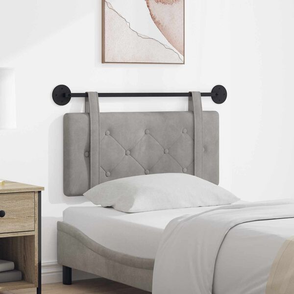 vidaXL Z&aacute;vesn&aacute; Čel&aacute; N&aacute;stenn&yacute; Svetlosiv&aacute; 100 x 55 x 5 cm Zamat