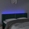 vidaXL Čelo postele s LED tmavozelen&eacute; 147x16x78/88 cm zamat