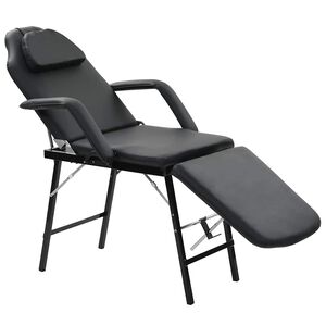 vidaXL Prenosn&eacute; kozmetick&eacute; kreslo, umel&aacute; koža 185x78x76 cm čierne