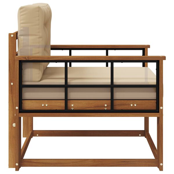 vidaXL Z&aacute;hradn&aacute; stredn&aacute; sedačka Pevn&eacute; ak&aacute;ciov&eacute; drevo Pr&iacute;rodn&aacute;