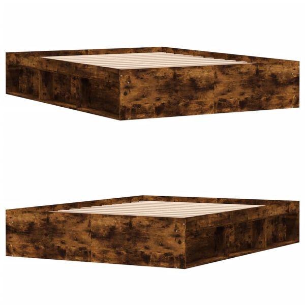 vidaXL R&aacute;m postele dymov&yacute; dub 140x200 cm