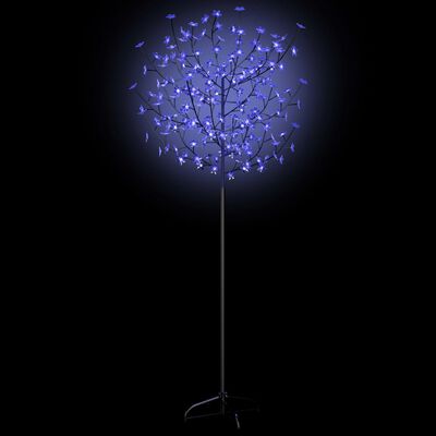 vidaXL Vianočný stromček 200 LED modré svetlo kvety čerešne 180 cm