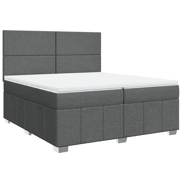 vidaXL Boxspring posteľ s matracom tmavosiv&aacute; 200x200 cm l&aacute;tka