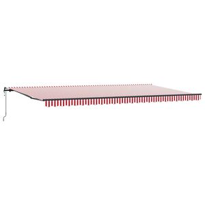 vidaXL Sklopn&aacute; mark&iacute;za Červen&aacute; a Biela 600 &times; 300 cm Tkanina a hlin&iacute;k