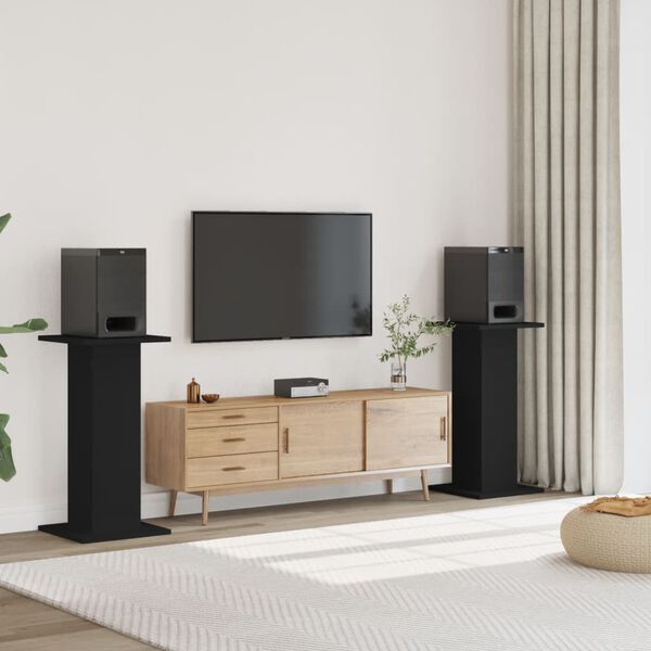 vidaXL Stojany na reproduktor 2 ks čierne 30x30x80 cm kompozitné drevo