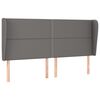 vidaXL Čelo postele so z&aacute;hybmi siv&eacute; 203x23x118/128 cm umel&aacute; koža