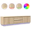 vidaXL TV skrinka s LED svetlami dub sonoma 193,5x41x50 cm