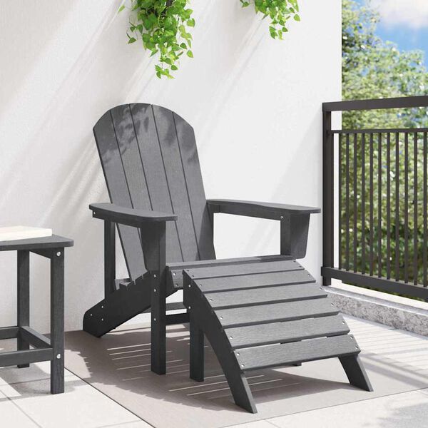 vidaXL Adirondack stolička Svetlosiv&aacute; 82 x 74 x 92 cm HDPE