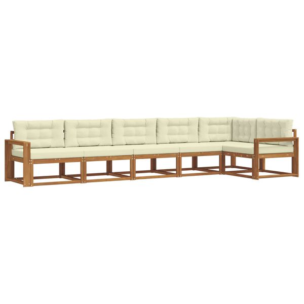 vidaXL Z&aacute;hradn&aacute; s&uacute;prava gaučov s vank&uacute;&scaron;om 6 pcs Pr&iacute;rodn&aacute; a kr&eacute;mov&aacute;