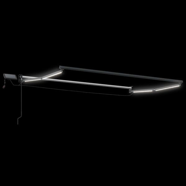 vidaXL Ručn&aacute; vys&uacute;vacia mark&iacute;za s LED Hned&aacute; 3 x 2,5 m