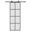 vidaXL Posuvn&eacute; dvere s kovan&iacute;m čierne 76x205 cm ESG sklo
