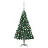 vidaXL Osvetlen&yacute; umel&yacute; vianočn&yacute; stromček s guľami, zelen&yacute; 120 cm, PVC