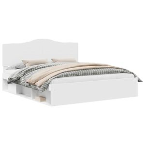 vidaXL R&aacute;m postele Biela 200 x 200 cm Mas&iacute;vne borovicov&eacute; drevo