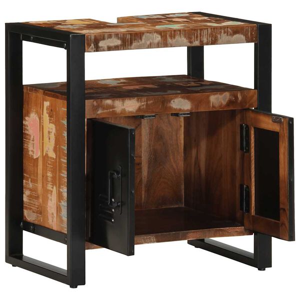 vidaXL K&uacute;peľňov&aacute; skrinka pod um&yacute;vadlo Rekultivovan&eacute; mas&iacute;vne drevo