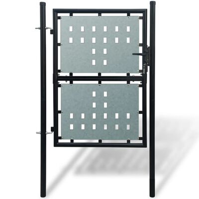vidaXL Čierna jednokrídlová plotová brána 100x200 cm