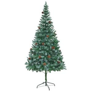 vidaXL Umel&yacute; vianočn&yacute; stromček so &scaron;i&scaron;kami 210 cm