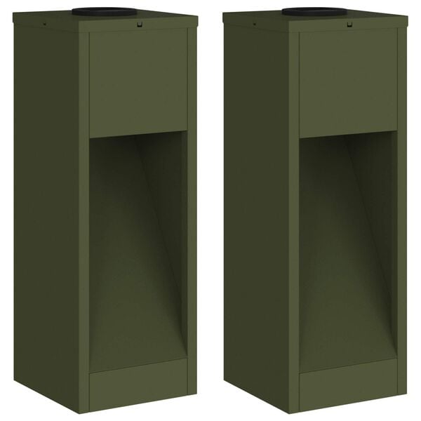 vidaXL Solárna LED chodníková lampa 2 pcs Olivová zelená