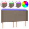 vidaXL Čelo postele s LED sivohned&eacute; 163x16x118/128 cm l&aacute;tka