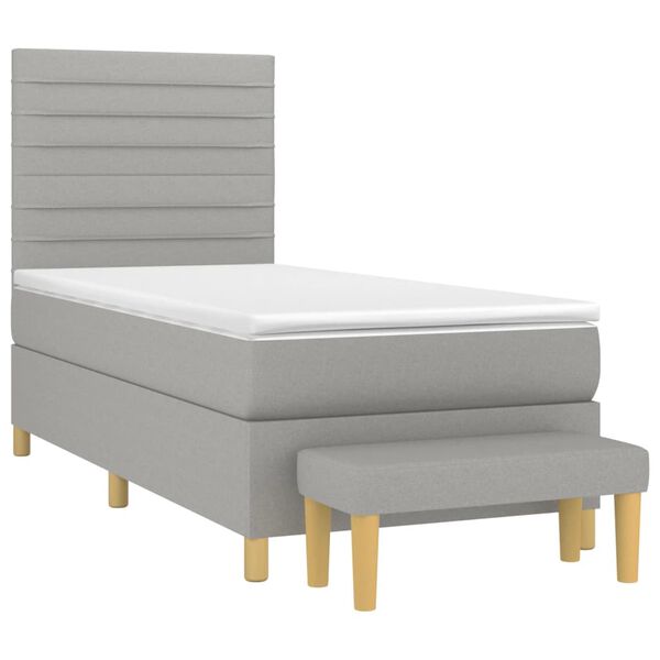 vidaXL Boxspring posteľ s matracom bledosiv&yacute; 100x200 cm l&aacute;tka