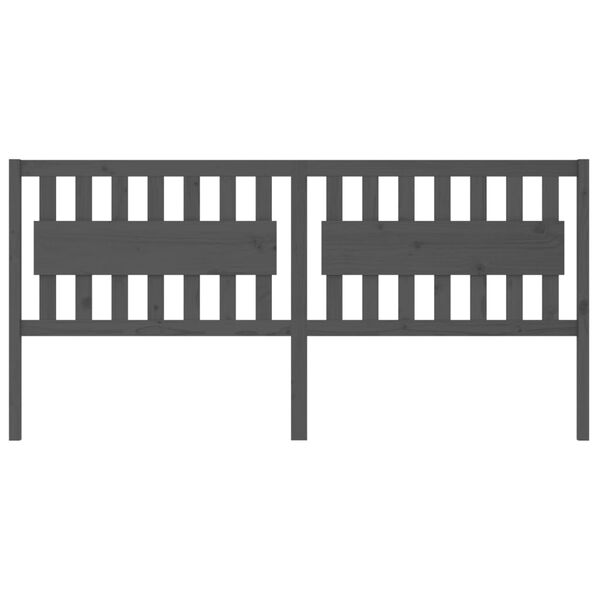 vidaXL Čelo postele sivé 205,5x4x100 cm masívna borovica