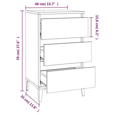 vidaXL Nočný stolík betónovo sivý 40x35x70 cm spracované drevo