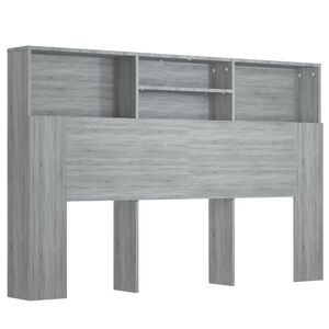 vidaXL Čelo postele so skrinkou siv&yacute; dub sonoma 160x19x103,5 cm