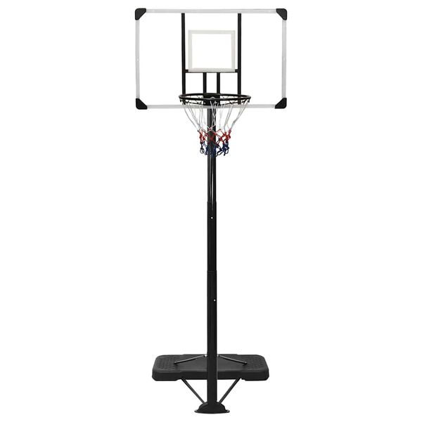 vidaXL Basketbalov&yacute; stojan priehľadn&yacute; 256-361 cm polykarbon&aacute;t
