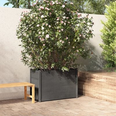 vidaXL Záhradný kvetináč sivý 100x50x70 cm masívne borovicové drevo