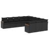 vidaXL Patio Sofa Set 11-miestne Black
