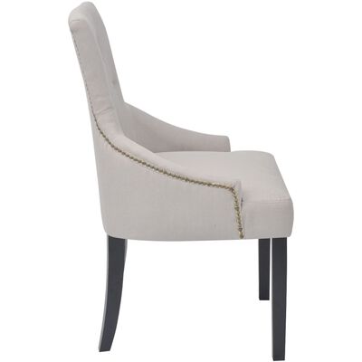vidaXL Jedálenské stoličky 4 ks, krémovo sivé, látka