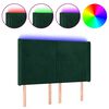 vidaXL Čelo postele s LED tmavozelen&eacute; 147x16x118/128 cm zamat