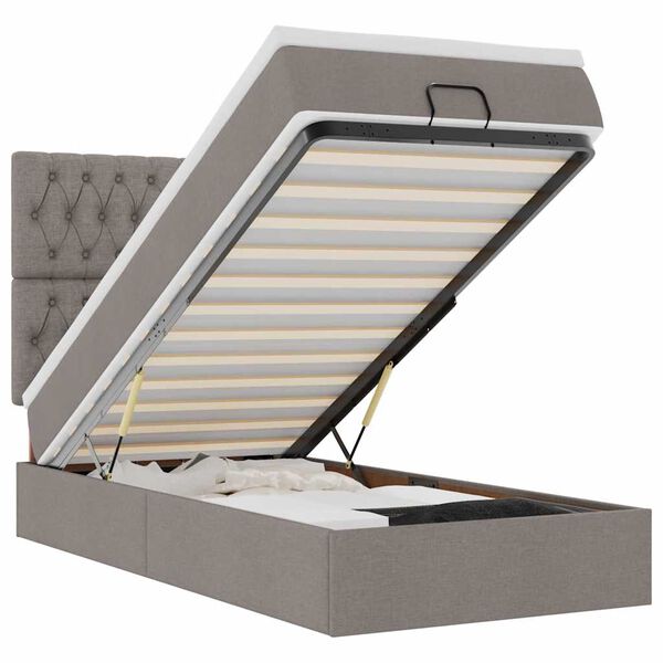 vidaXL Osmansk&yacute; r&aacute;m postele s matracom sivohned&aacute; 90x190 cm l&aacute;tka