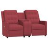 vidaXL 2-miestne sklápacie masážne kreslo+držiak na poháre, červené