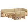 vidaXL Z&aacute;hradn&aacute; s&uacute;prava gaučov 9 ks Biela a b&eacute;žov&aacute; Polyester